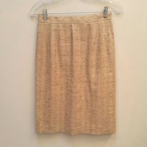 *SOLD* Talbots Linen Blend Tan Pencil Skirt Size 2P